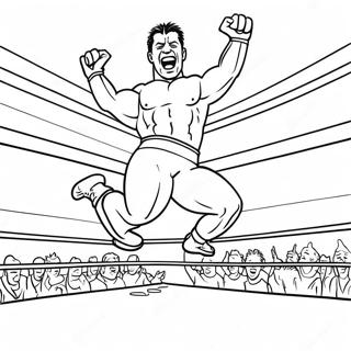 Page A Colorier Lutteuse Wwe Details Sautant Sur Un Adversaire 742-593