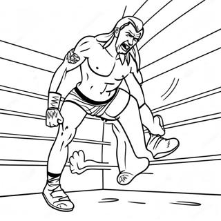 Page A Colorier Lutteuse Wwe Details Sautant Sur Un Adversaire 742-594