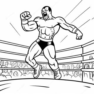 Page A Colorier Lutteuse Wwe Details Sautant Sur Un Adversaire 742-596