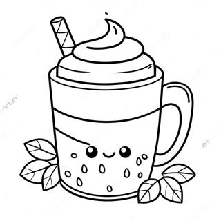 Page A Colorier De Tasse De Chocolat Chaud Mignonne 7474-6074