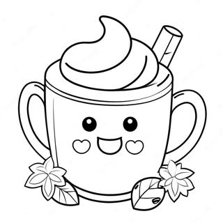 Page A Colorier De Tasse De Chocolat Chaud Mignonne 7474-6075