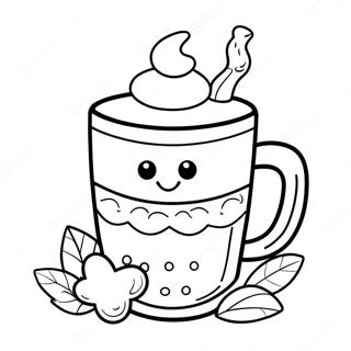 Page A Colorier De Tasse De Chocolat Chaud Mignonne 7474-6076