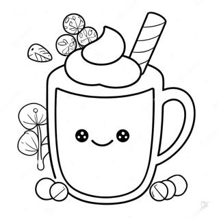 Page A Colorier De Chocolat Chaud Adorable Avec Des Guimauves 7475-6080