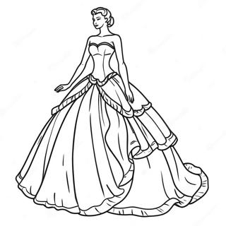 Page A Colorier De Robe De Bal Elegante De Princesse 7515-6110