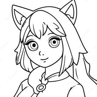 Fille Anime Loup Pages À Colorier