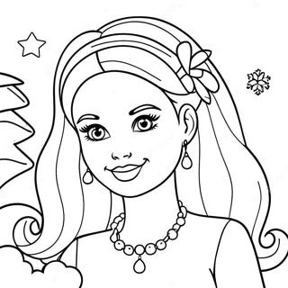 Barbie Noël Pages À Colorier