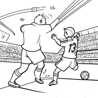 Page A Colorier De Match De Football Excitant 762-611