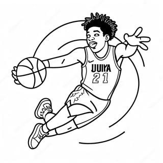 Page A Colorier De Ja Morant En Train De Dunker 7815-6349