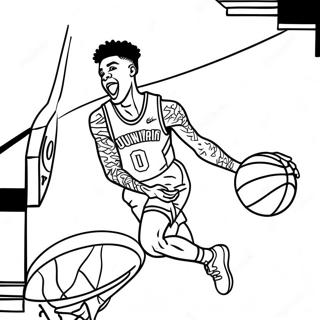 Page A Colorier De Ja Morant En Train De Dunker 7815-6351