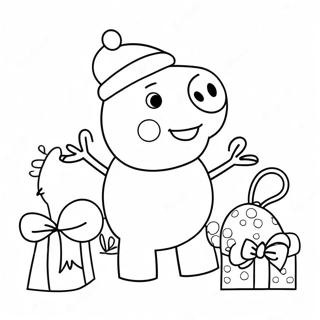 Page A Colorier De Peppa Pig Avec Un Chapeau De Pere Noel 7835-6368