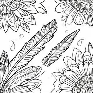 Page A Colorier Motifs De Plumes Colorees 7865-6390