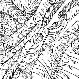 Page A Colorier Motifs De Plumes Colorees 7865-6392