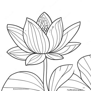 Page A Colorier Elegante Fleur De Lotus 7995-6496