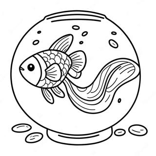 Page A Colorier Poisson Rouge Nageant Dans Un Bol 8004-6500