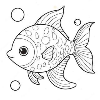 Page A Colorier Mignon Poisson Rouge Avec Des Bulles 8005-6501