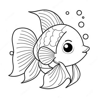 Page A Colorier Mignon Poisson Rouge Avec Des Bulles 8005-6504