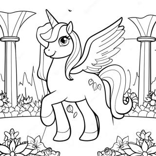 Page A Colorier Princesse Celestia Magique Dans Un Jardin 8015-6510