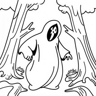 Page A Colorier De Ghostface Dans Une Foret Hantee 802-641