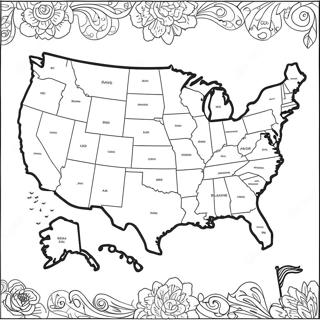 Page A Colorier De La Carte Des Etats Unis 8074-6554