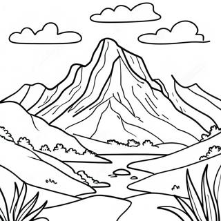 Page A Colorier De Paysage Montagneux Realiste De La Nature 8115-6589