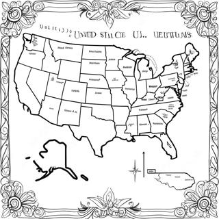 Page A Colorier De La Carte Des Etats Unis 8144-6610