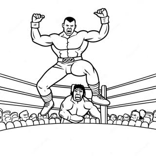 Page A Colorier Dun Lutteur De La Wwe Sautant Sur Un Adversaire 8155-6621