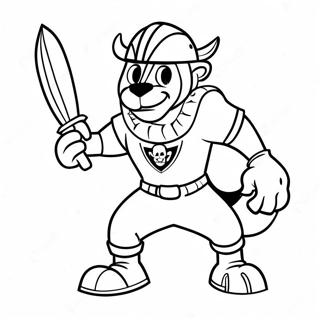 Page A Colorier Du Mascotte Des Raiders En Action 8226-6671