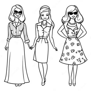 Page A Colorier De Mode Retro De Barbie 8266-6701