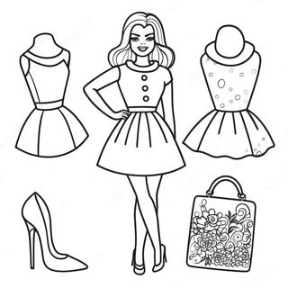 Page A Colorier De Mode Retro De Barbie 8266-6702