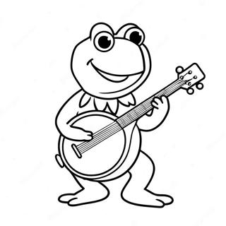 Page A Colorier De Kermit La Grenouille Jouant Du Banjo 8276-6712