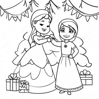 Page A Colorier Elsa Et Anna Decorant Un Sapin De Noel 8336-6761