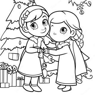 Page A Colorier Elsa Et Anna Decorant Un Sapin De Noel 8336-6762