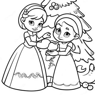 Page A Colorier Elsa Et Anna Decorant Un Sapin De Noel 8336-6841