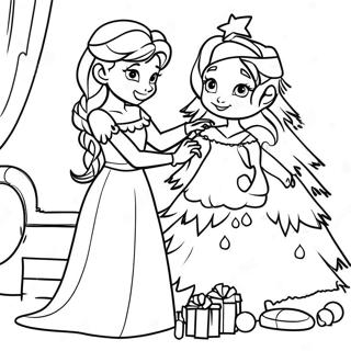 Page A Colorier Elsa Et Anna Decorant Un Sapin De Noel 8336-6843