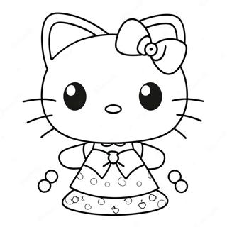 Page A Colorier Hello Kitty Dans Une Jolie Robe 8406-6889