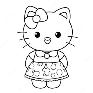 Page A Colorier Hello Kitty Dans Une Jolie Robe 8406-6890