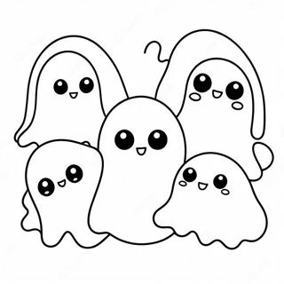 Page A Colorier Des Fantomes Kawaii Mignons Pour Halloween 8476-6948