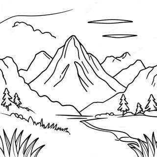 Page A Colorier Paysage De Montagne Facile 8495-6958