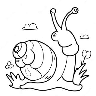 Page A Colorier Dun Escargot Mignon Avec Une Fleur 8566-7018