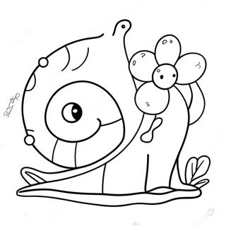 Page A Colorier Dun Escargot Mignon Avec Une Fleur 8566-7019