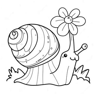 Page A Colorier Dun Escargot Mignon Avec Une Fleur 8566-7020