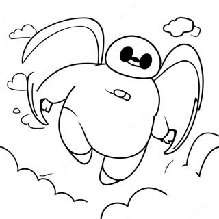 Page A Colorier Baymax Volant Dans Le Ciel 8586-7035