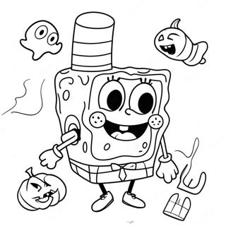 Page A Colorier Spongebob Halloween 8625-7062