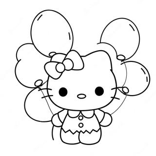 Page A Colorier Hello Kitty Avec Ballons Colores 862-690