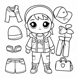 Page A Colorier Tenue Tomboy Cool Gacha Life 8636-7076