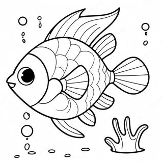 Page A Colorier Poisson De Dessin Anime Mignon Nageant 8666-7098