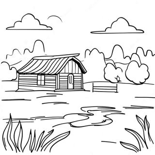 Page A Colorier Paysage Rustique Du Texas 8676-7107