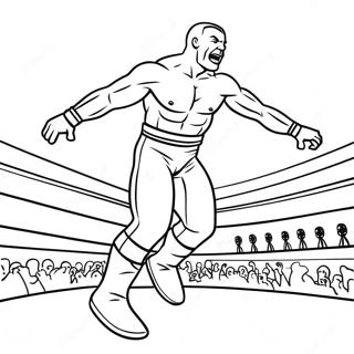 Page A Colorier De Lutteur Wwe Sautant Sur Un Adversaire 8696-7123