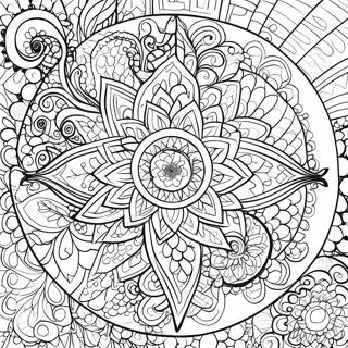 Page A Colorier Mandala Darts En Points Colores 8747-7154