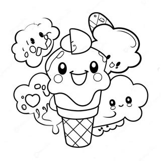 Page A Colorier De Num Noms Mignons Avec Glace 8757-7164